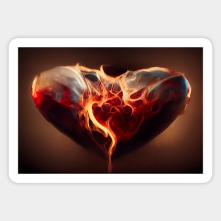 Flaming Heart Art  /  Flame Heart Unwind Designs Sticker